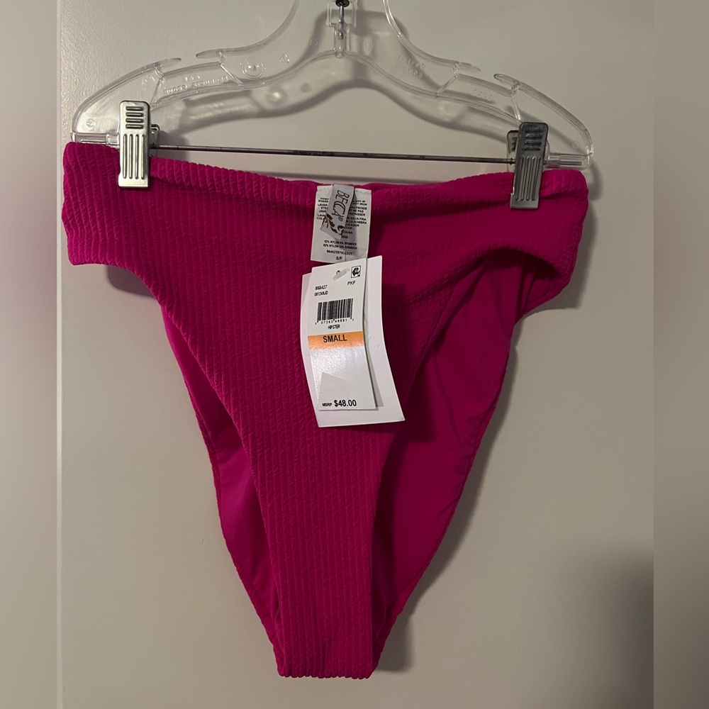 NWT Becca high waisted pink bikini bottoms size S